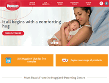 Tablet Screenshot of origin.huggies.com.sg
